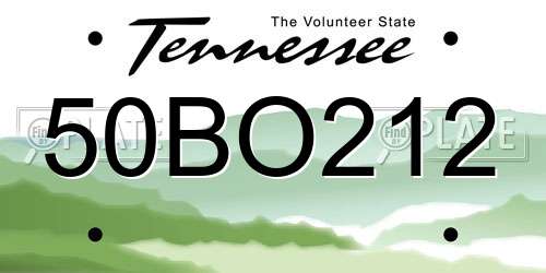 50BO212 Tennessee License Plate