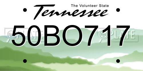 50BO717 Tennessee License Plate