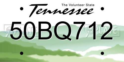 50BQ712 Tennessee License Plate