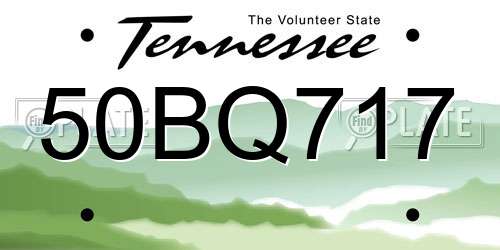 50BQ717 Tennessee License Plate