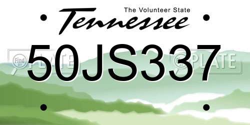 50JS337 Tennessee License Plate