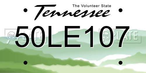 50LE107 Tennessee License Plate