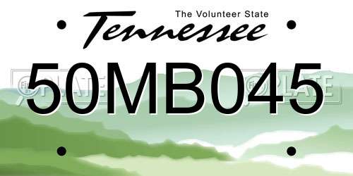50MB045 Tennessee License Plate