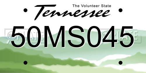 50MS045 Tennessee License Plate