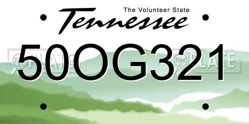 50OG321 Tennessee License Plate