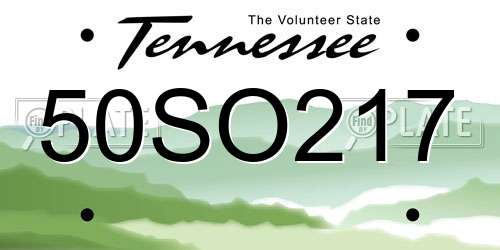 50SO217 Tennessee License Plate
