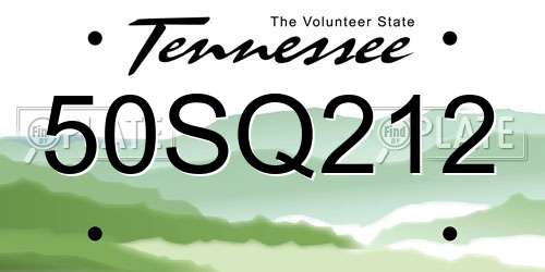 50SQ212 Tennessee License Plate