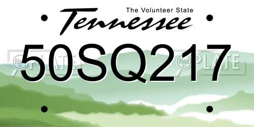 50SQ217 Tennessee License Plate