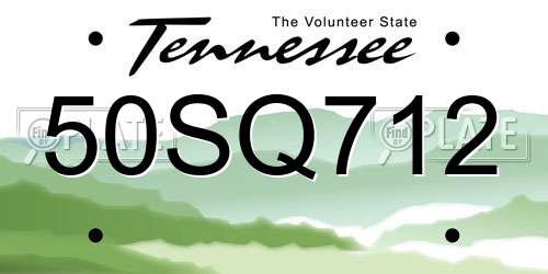 50SQ712 Tennessee License Plate