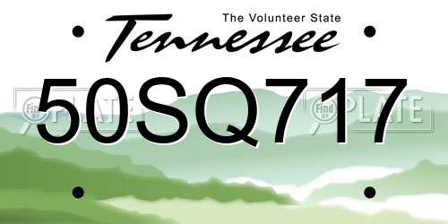 50SQ717 Tennessee License Plate