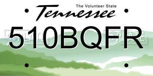 510BQFR Tennessee License Plate