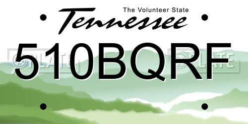 510BQRF Tennessee License Plate