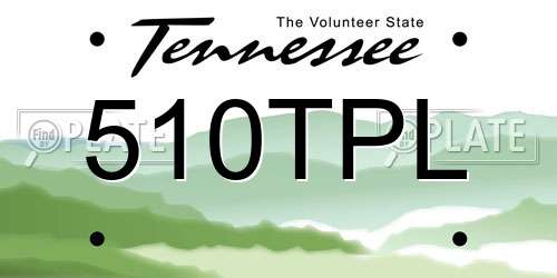 510TPL Tennessee License Plate