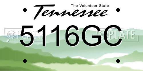 5116GC Tennessee License Plate