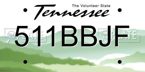511BBJF Tennessee License Plate