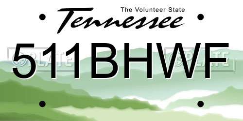 511BHWF Tennessee License Plate