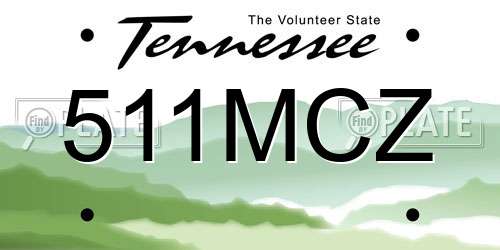 511MCZ Tennessee License Plate