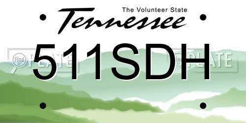 511SDH Tennessee License Plate