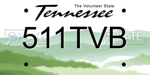 511TVB Tennessee License Plate