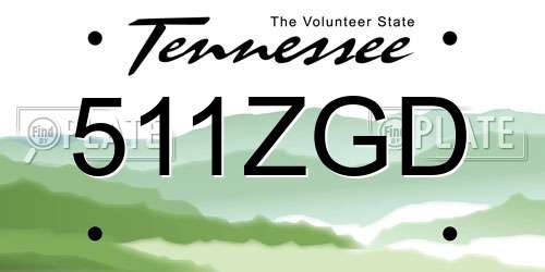 511ZGD Tennessee License Plate