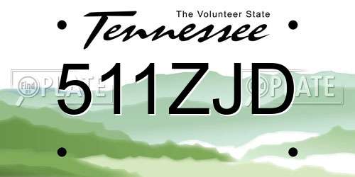511ZJD Tennessee License Plate