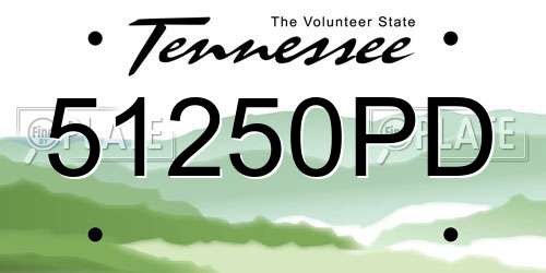 51250PD Tennessee License Plate