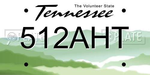 512AHT Tennessee License Plate