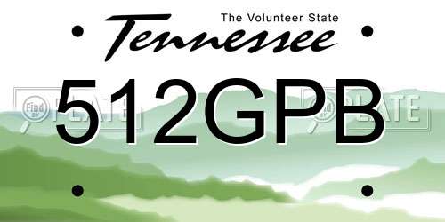 512GPB Tennessee License Plate