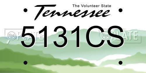 5131CS Tennessee License Plate