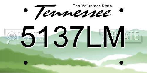 5137LM Tennessee License Plate