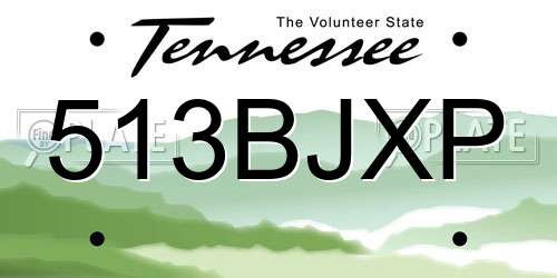513BJXP Tennessee License Plate