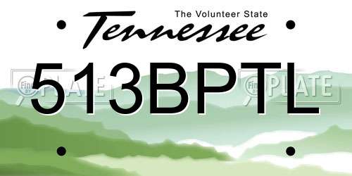 513BPTL Tennessee License Plate