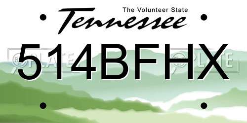 514BFHX Tennessee License Plate