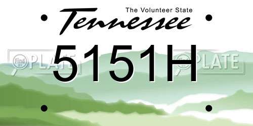 5151H Tennessee License Plate
