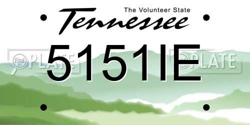 5151IE Tennessee License Plate