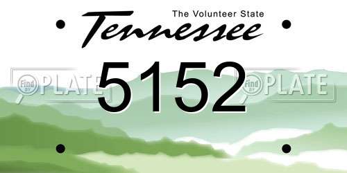 5152 Tennessee License Plate