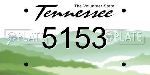 5153 Tennessee License Plate