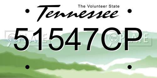 51547CP Tennessee License Plate