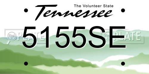5155SE Tennessee License Plate