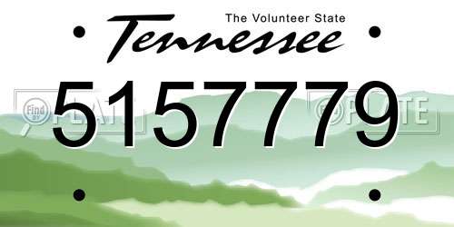 5157779 Tennessee License Plate