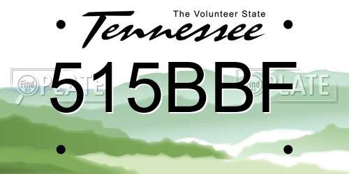 515BBF Tennessee License Plate