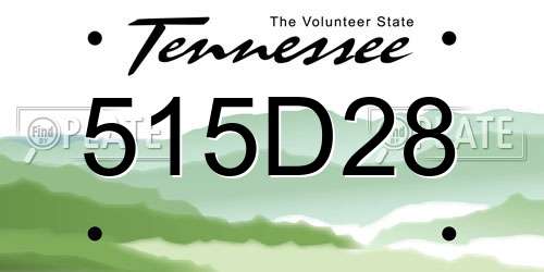 515D28 Tennessee License Plate