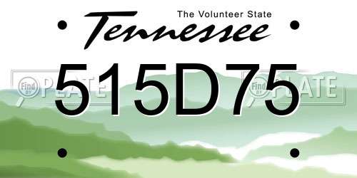 515D75 Tennessee License Plate