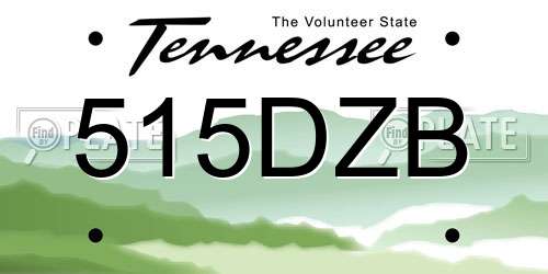 515DZB Tennessee License Plate