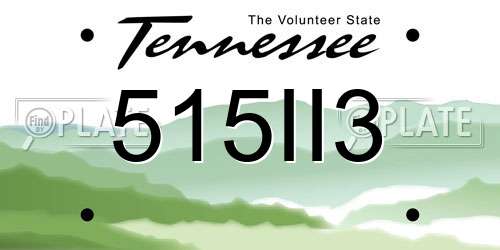 515II3 Tennessee License Plate