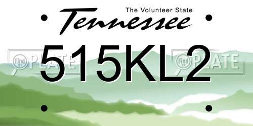 515KL2 Tennessee License Plate