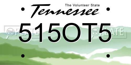 515OT5 Tennessee License Plate