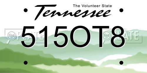 515OT8 Tennessee License Plate