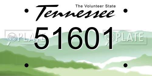 51601 Tennessee License Plate