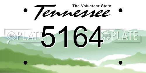 5164 Tennessee License Plate